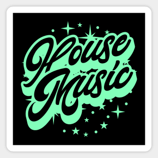 HOUSE MUSIC  - Signature And Stars (black/mint green) Magnet